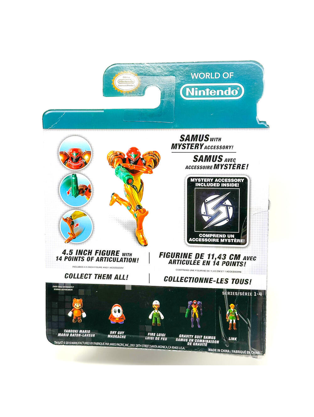 World of Nintendo Samus‎ Aran Metallic Metroid Action Figure 2015 Jakks Pacific - Picture 2 of 2
